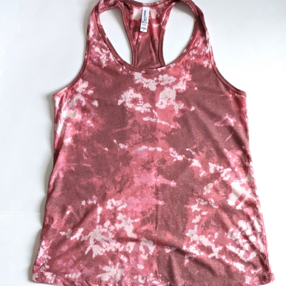 Pink Reverse Tie Dye Women's Racerback Tank - Picture 1 of 2